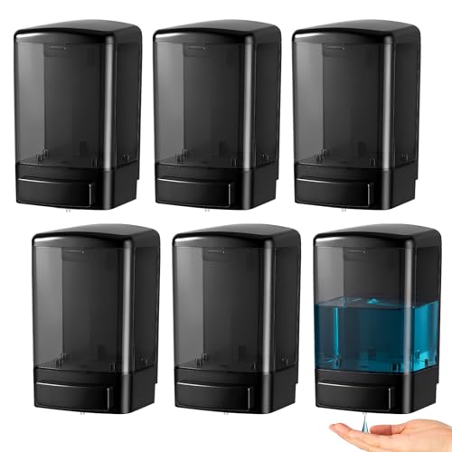 6 Pcs Wall Mounted Soap Dispenser (All Black / 33.8 oz 1000 ml)