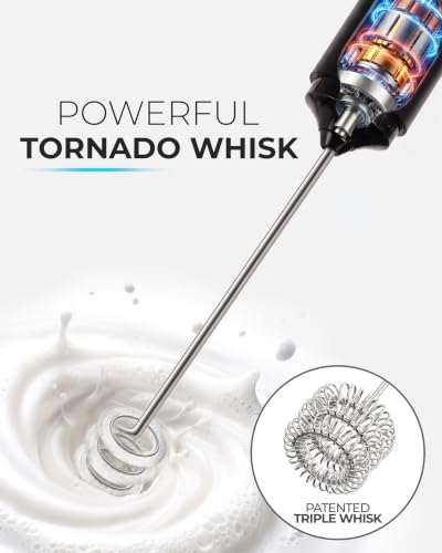Rechargeable Milk Frother Handheld (ZK Black / Rechargeable Z1 Motor Max)