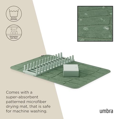 Udry Dish Drying Rack with Microfiber Mat (24" x 17" / Spruce)