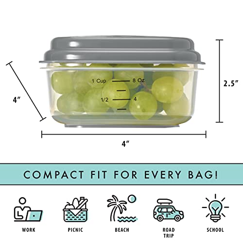 Small Plastic Containers With Lids 8 oz (1 Cup)
