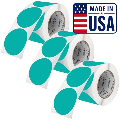 Teal Perforated Round Circle Dot Sticker 3 (Teal / 3 Inch)