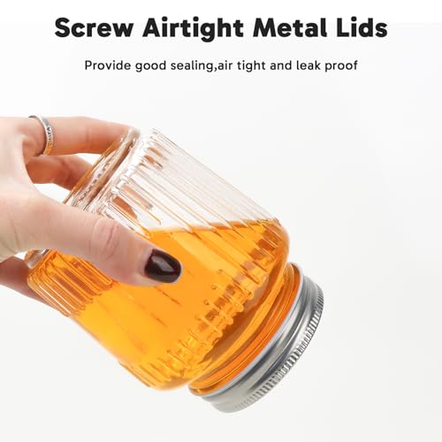 Glass Mason Jars with Lids (Vintage 10oz 6pack)