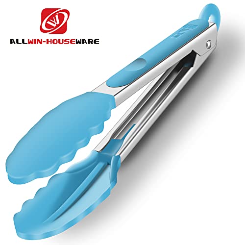 2 Pack Silicone Kitchen Tongs (Blue)