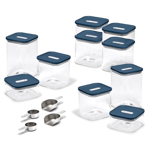 26 Piece Ultimate Airtight Glass Food Storage Containers with Lids (Navy / 26-Piece Set)