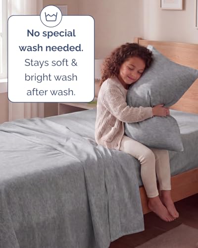 Twin Size 3 Piece Sheet Set (40 - Heathered Grey / Twin)