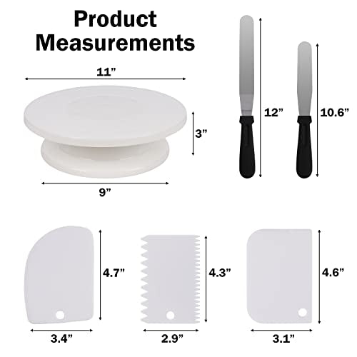11 Inch Rotating Cake Stand (Turntable & Decorating Kit)