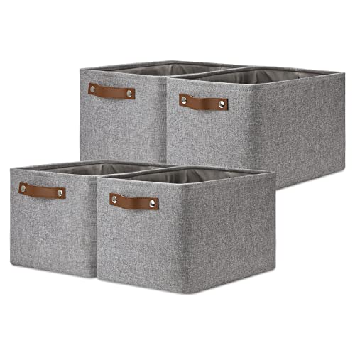 Storage Baskets for Shelves (Grey / L-15"x11"x9.5")