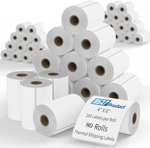 4x6 Blank Direct Thermal Shipping Labels for Zebra 2844 Zp (20000 Count)