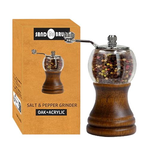 Salt and Pepper Grinder Set (1 Piece-5 in-Black)