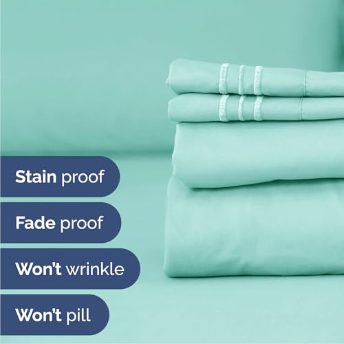 Queen Size 4 Piece Sheet Set (22 - Spa Blue / Queen)