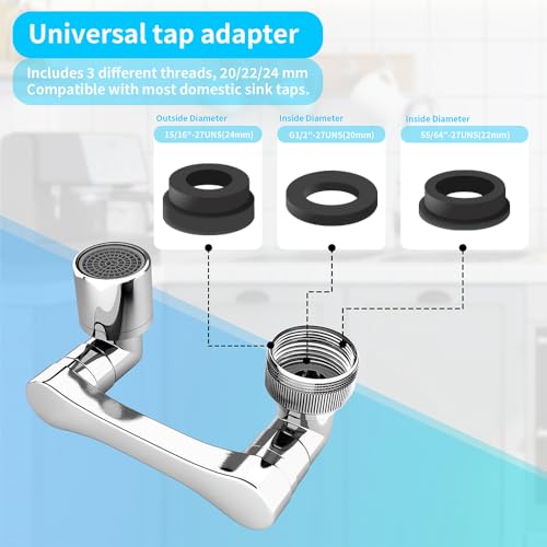 1080° Swivel Faucet Extender (Brass - 4 Pack)
