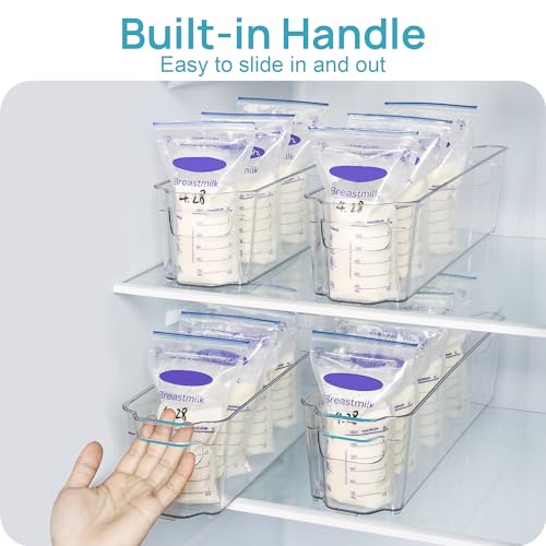 4Pcs Clear Breastmilk Storage Bags Container in Freezer Fridge