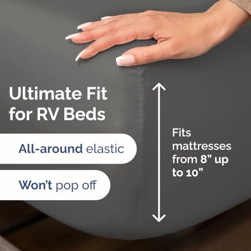 Short Queen Size 4 Piece Bed Sheet Set (07 - Charcoal / Short Queen)