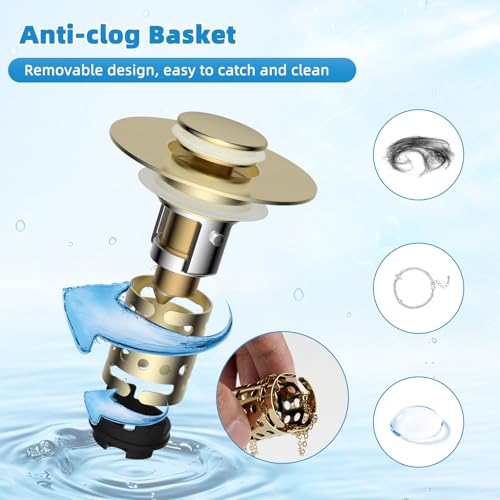 Universal Bathroom Sink Drain Stopper Hair Catcher
