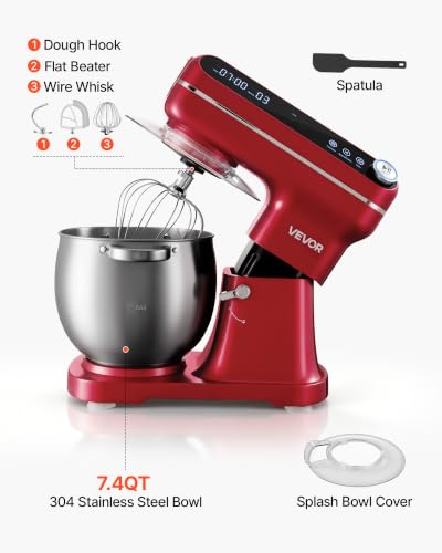 7.4 Qt Tilt Head Stand Mixer 500W Metal Electric Dough Mixer (7L)