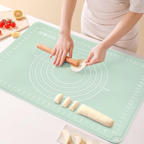 Extra Large Silicone Baking Mat for Countertops (Light Green / 27.6"L x 19.7"W)