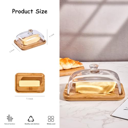 Glass butter dish with lid