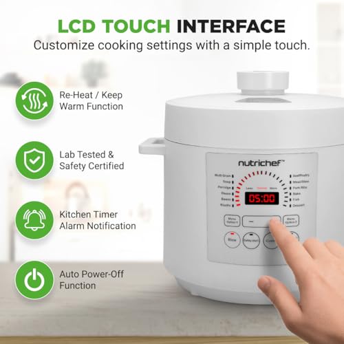 Electric Pressure Cooker 6 Quart Capacity (White)