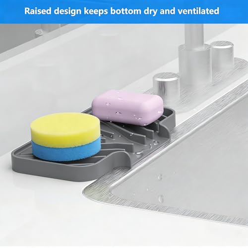 Sponge Holder for Kitchen Sink (Gray / 8"x 4")