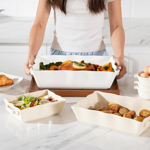 Sweejar Casserole Dishes for Oven (White New / Baking dish(Set of 1))
