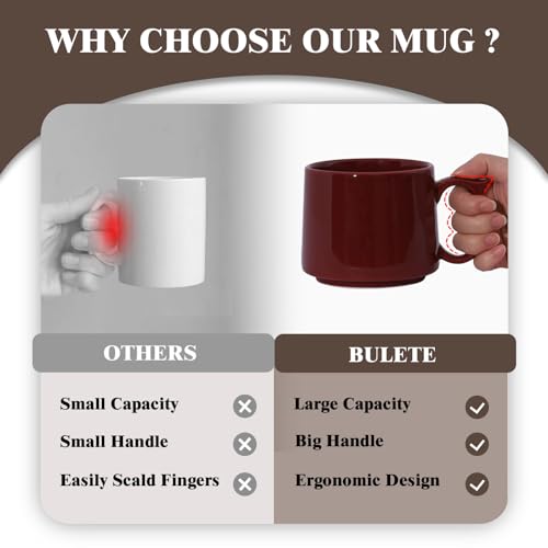 Coffee Mugs Gift Set of 4 (Red)