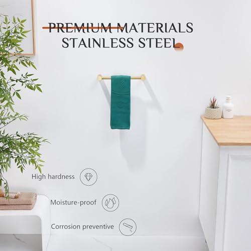 Hand Towel Bar for Bathroom Hardware Accessory 12 (Brushed Gold / 12-Inch)