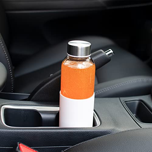 18 oz Glass Water Bottles with Lids and Silicone Sleeve 10 Pack (silicone sleeve-10pack / 18 Ounces)