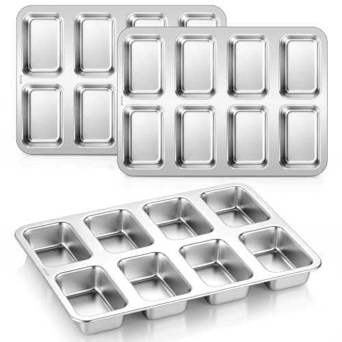 Mini Loaf Baking Pans 8 (Silver)