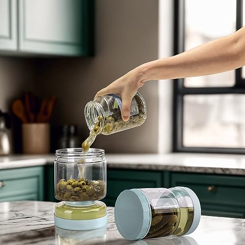 Glass Pickle Jar with Strainer Flip (34oz Light Bule Pickle jar)