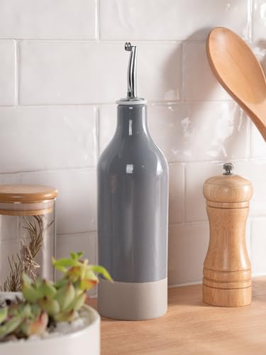 16oz Ceramic Oil Dispenser Bottle (Dark Gray / 1 Piece (Milkyway))