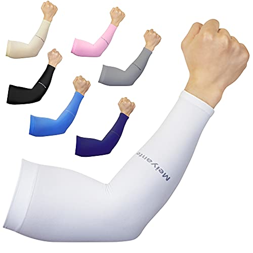 Arm Sleeves for Men & Women (White-wrist)