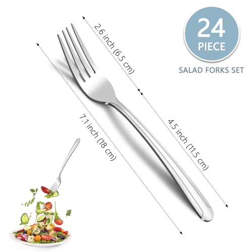 24 Piece Salad Forks (24 Pcs 7.1'' Salad Forks)