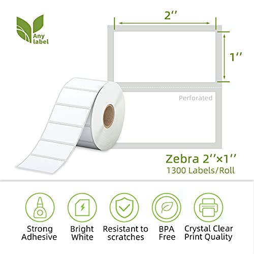 2" x 1" Direct Thermal Label (2" x 1" / 12 Rolls)