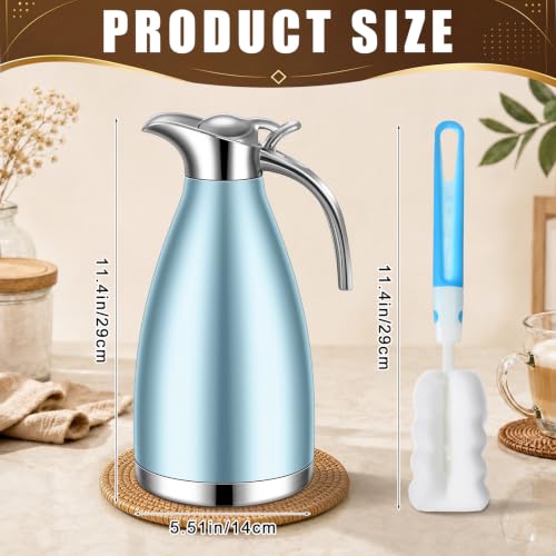 2 Pcs 68oz Thermal Coffee Carafe (Khaki Blue, Pink)
