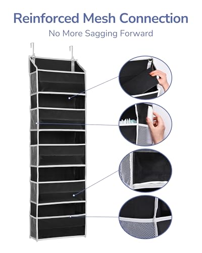 1 Pack Over The Door Organizer (Black / 1 Pack-5 Tier)