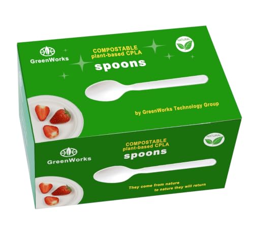 Heavy duty Compostable Spoons (100 Count (Pack of 1) / Spoons)
