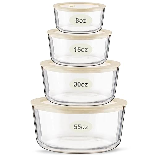 Glass Meal Prep Containers with Lids (White Sand-RD)