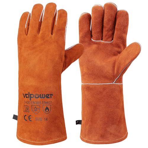 14 Inch Welding Gloves (14" L-Brown)