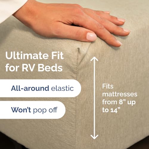 Short Queen Size 4 Piece Bed Sheet Set (38 - Heathered Beige / Short Queen)