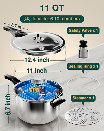 Stainless Steel Pressure Cooker (11 Quarts)