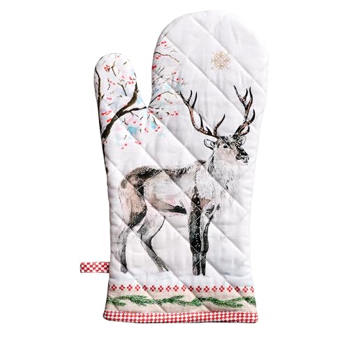 Maison d'Hermine Oven Gloves 100% Cotton Oven Mitt (116 - Rural Christmas / 7.5" x 13" (Oven Mitt))