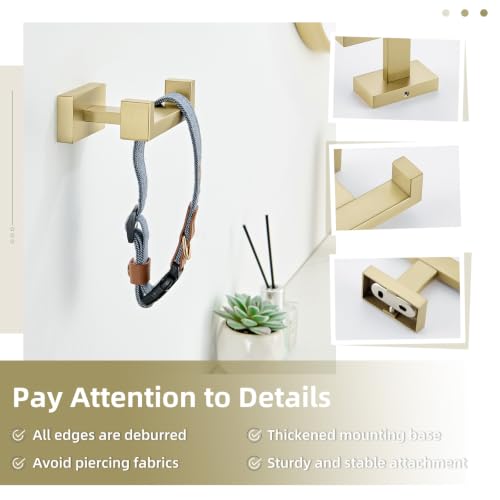 Double Towel Hook Brushed Gold (1 Pack / Brushed Gold)