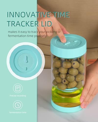 Pickle Jar with Strainer Flip (03-Blue / 37oz 1pc)