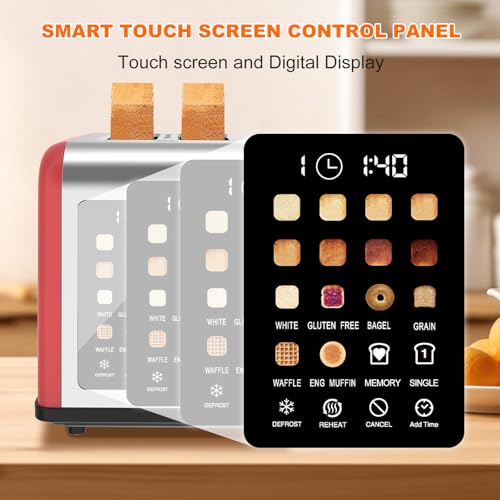 2 Slice Toaster Touch Screen (Red)