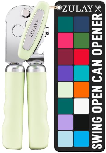 Stainless Steel Swing Open Manual Can Opener Comfortable Grip (Matcha Cream / Swing Open)