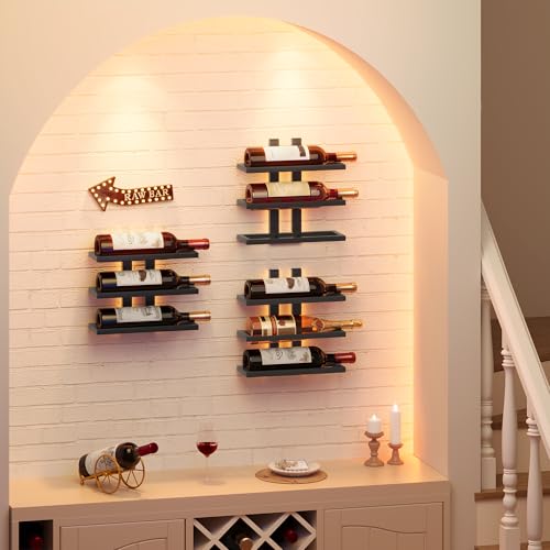 3 Tier Wall Mount Wine Rack (1 Pack (3 Bottles) / Black)