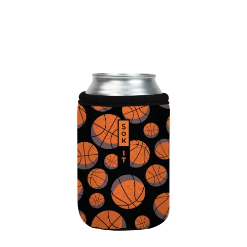 CanSok Sleeve for Beer & Soda Insulated Neoprene Cover (Basketball / 12oz Can Sleeve)