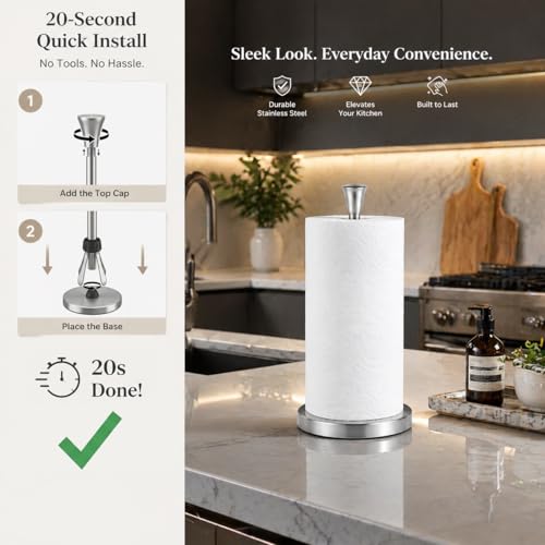 Paper Towel Holder Countertop with Suction Cups