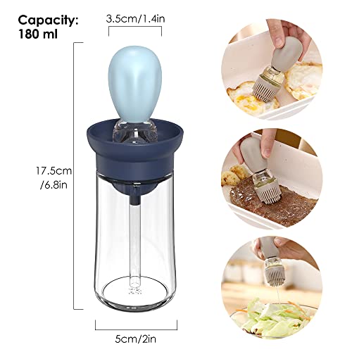 Oil Dispenser with Brush (Grey+Blue)