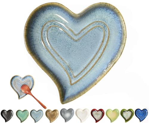 Ceramic Spoon Rest for Stove Top (Retro Ocean Blue)